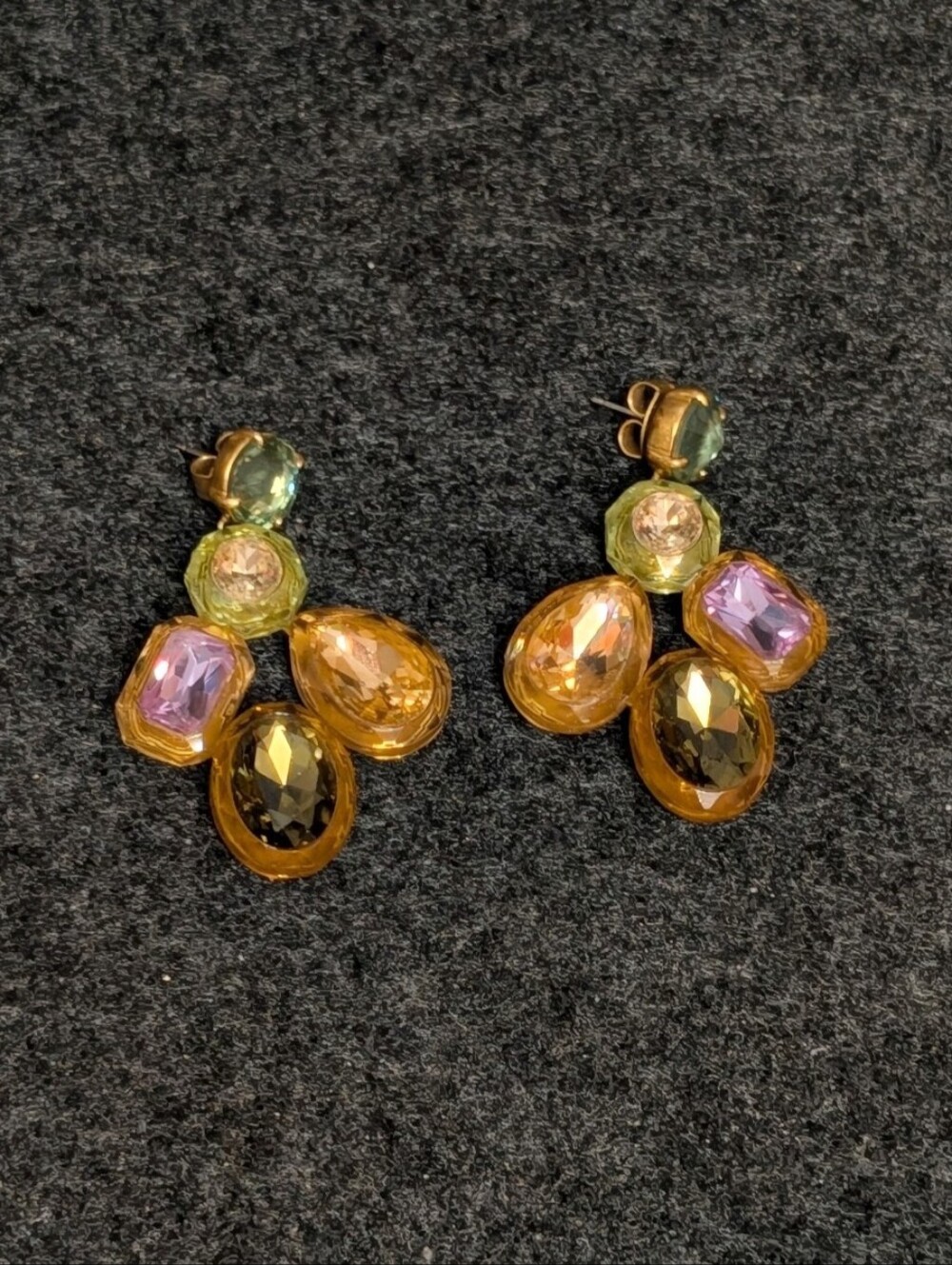 J. Crew Multicolor Jewel Box Cluster Earrings